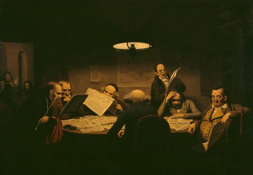 Johann Peter Hasenclever: "Planning Board hard at work"