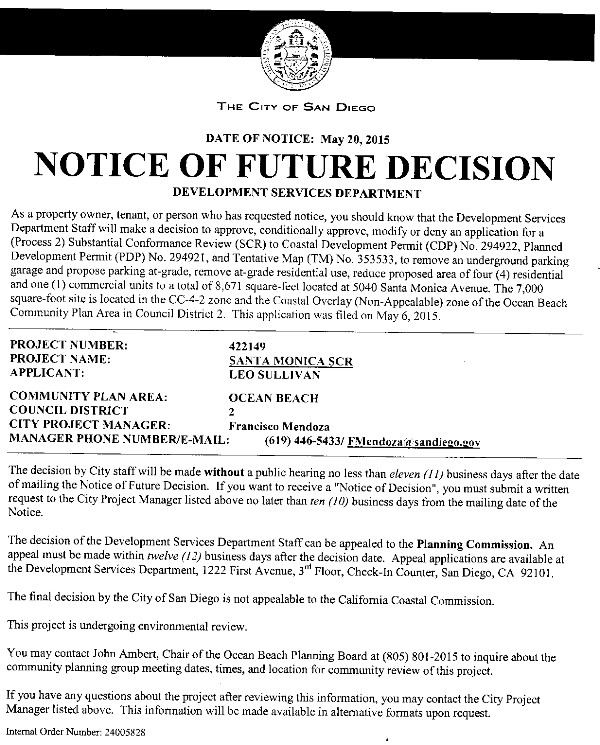 OB Notice 5040 Sta Monica